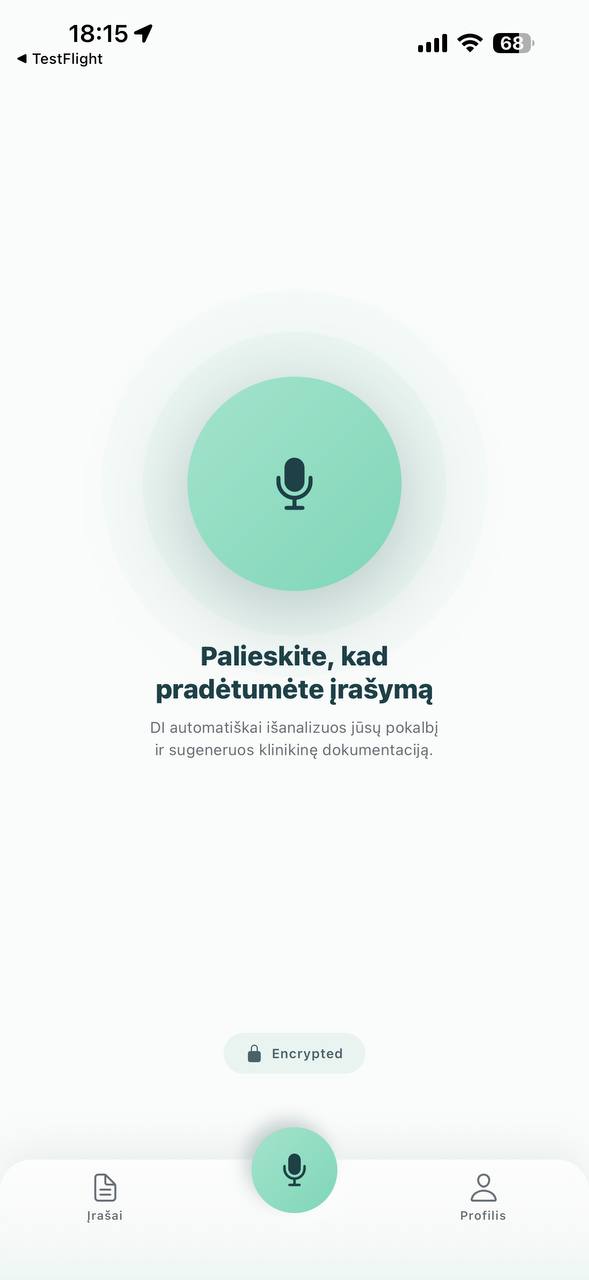 Orinote pradžios ekranas